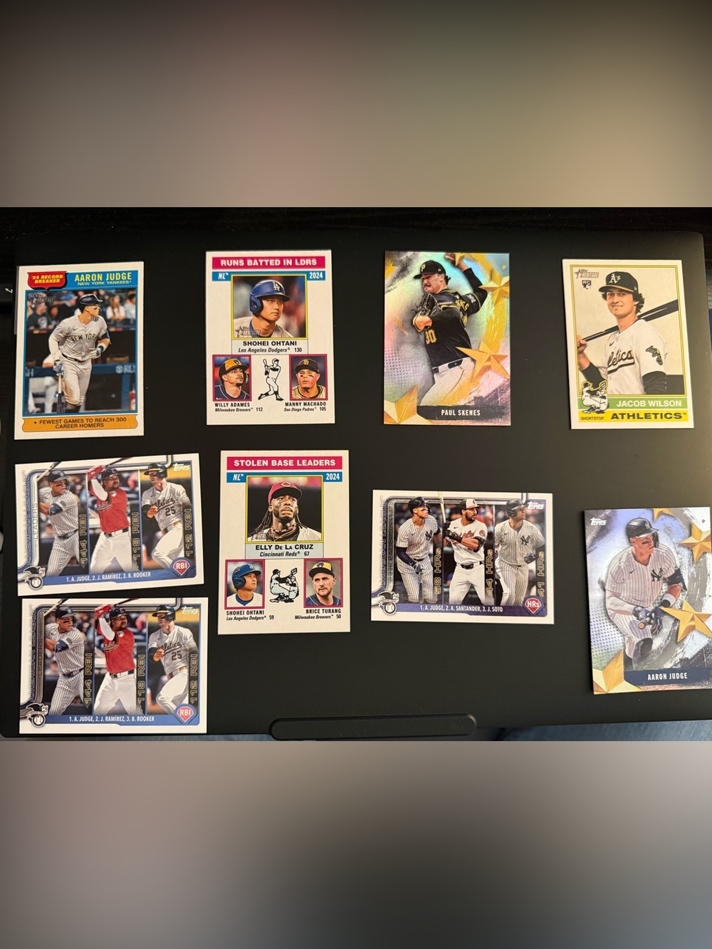 Lot Of Topps 2024-25 Cards Aaron Judge Shohei Ohtani Paul Skenes Jacob Wilson